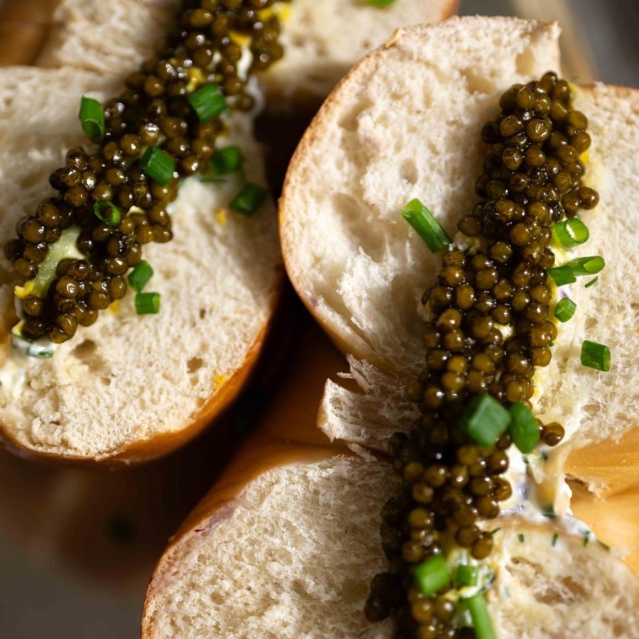 Caviar bagel